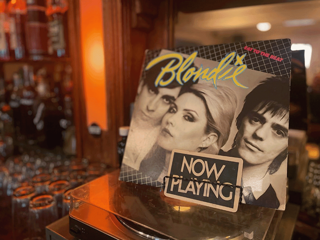 blondie vinyl playing at the starling bar in sonoma