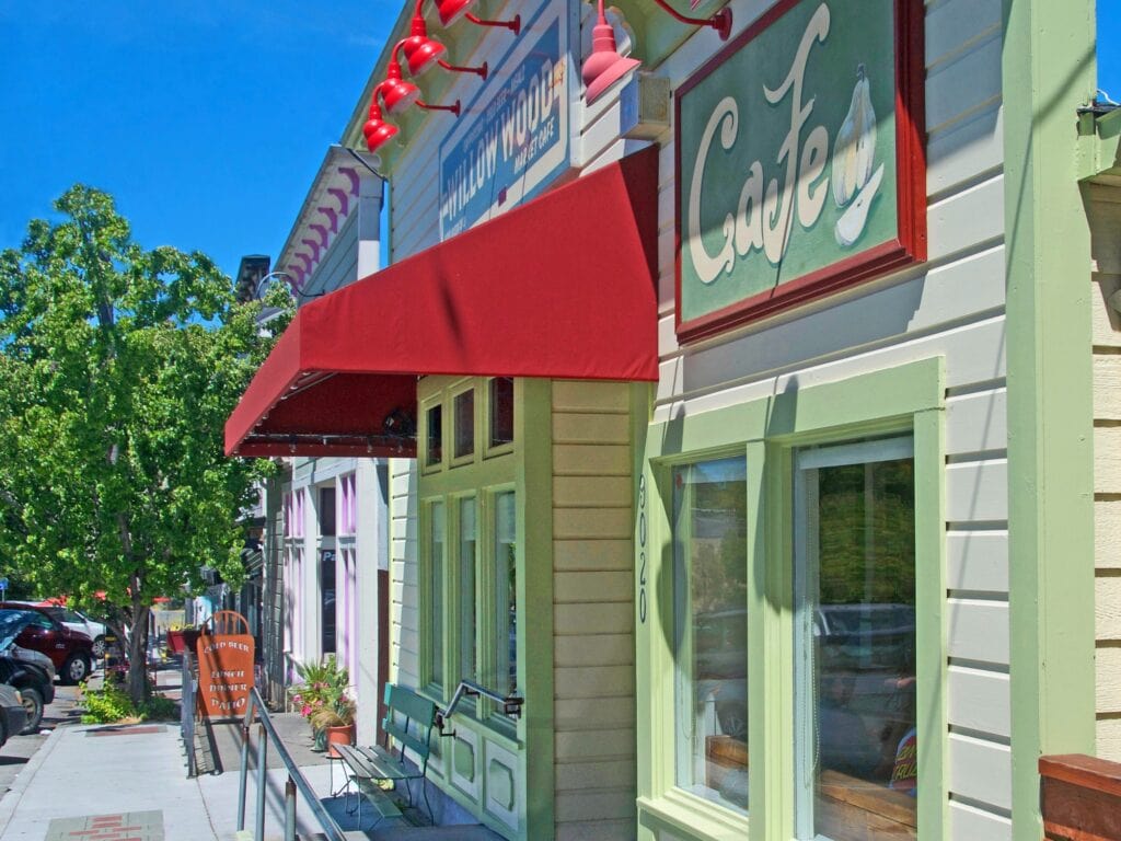 outside view in downtown graton at willow wood market