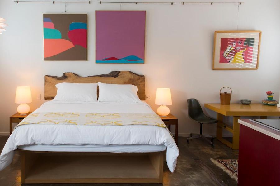 The Astro Motel in Santa Rosa used reclaimed wood and other recycled materials in its guest rooms 