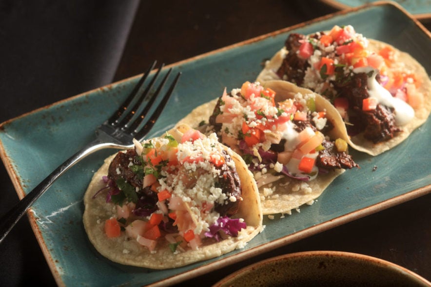 Mole-braised pork tacos at Oso in Sonoma 