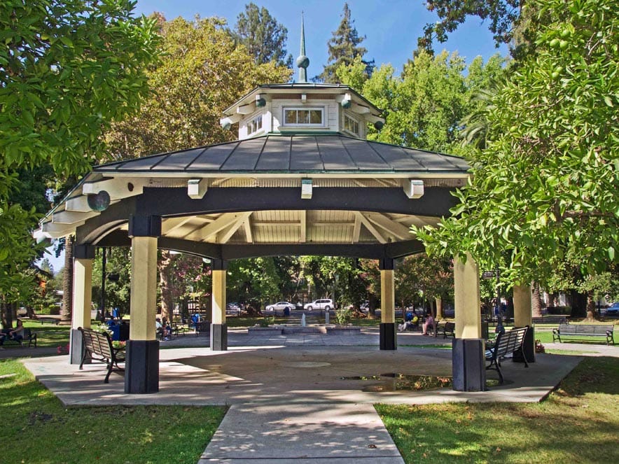 The gazebo is the center piece of the plaza in Healdsburg, Sonoma County