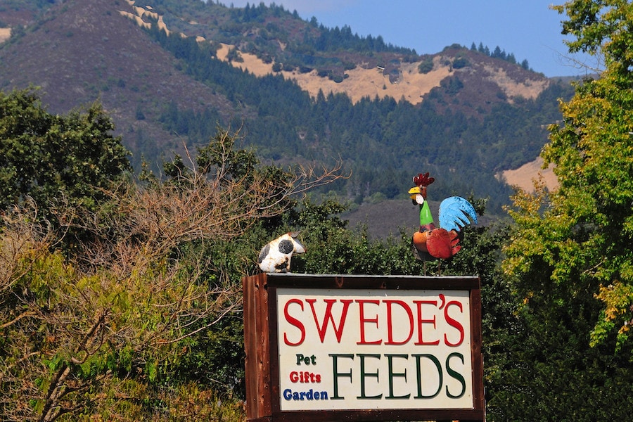 sign for swede's feeds in Sonoma