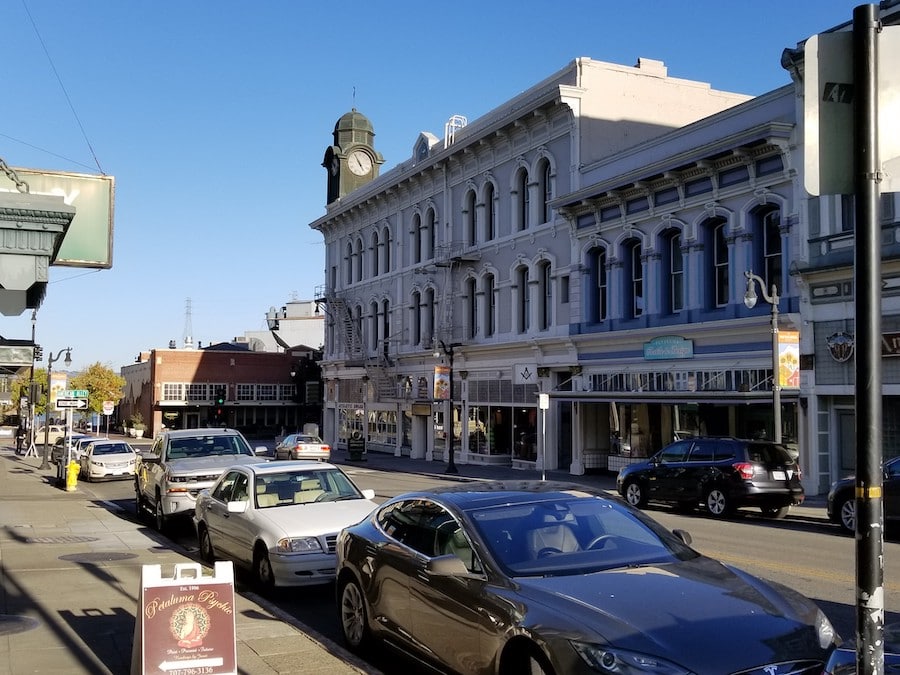 Main Street in Downtown Petaluma in 2017