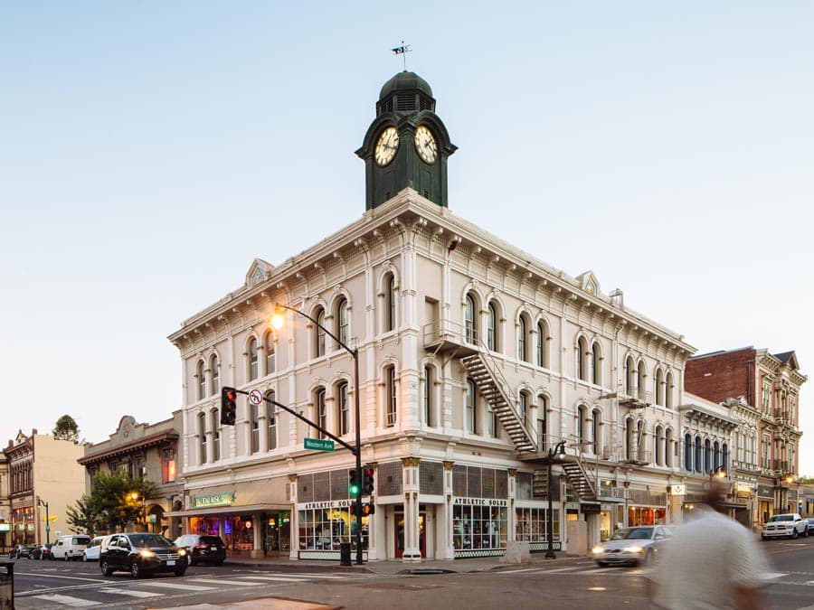 A historic building with a clock tower