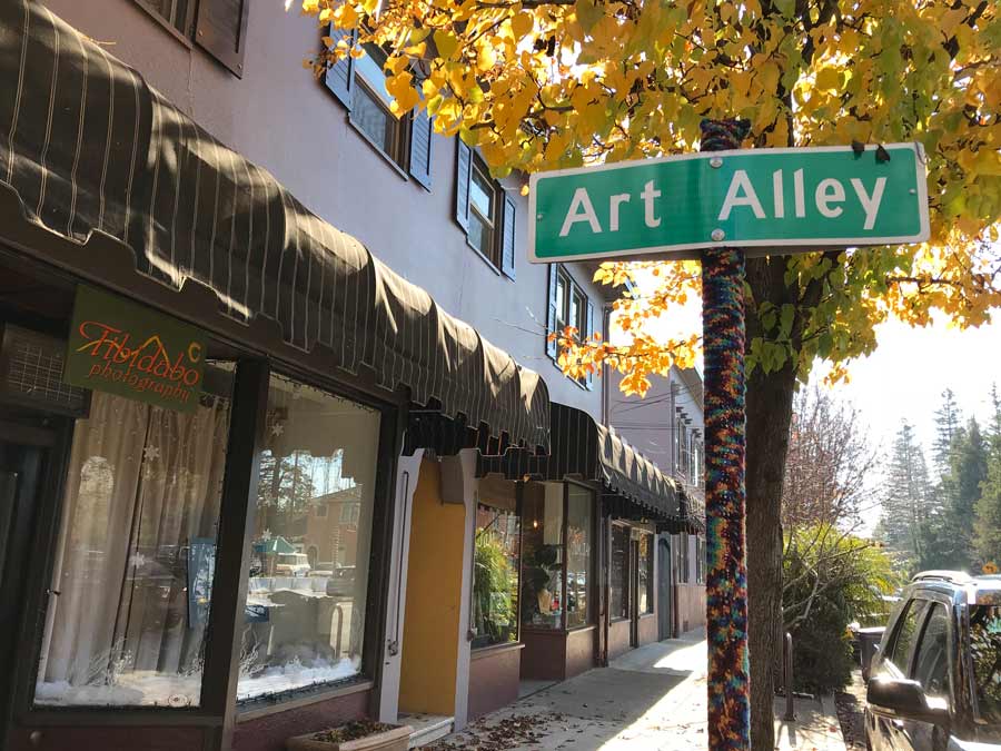 A street sign says Art Alley