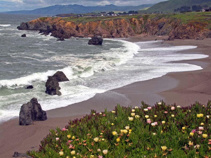 Waves on the rocks of Sonoma County Coast