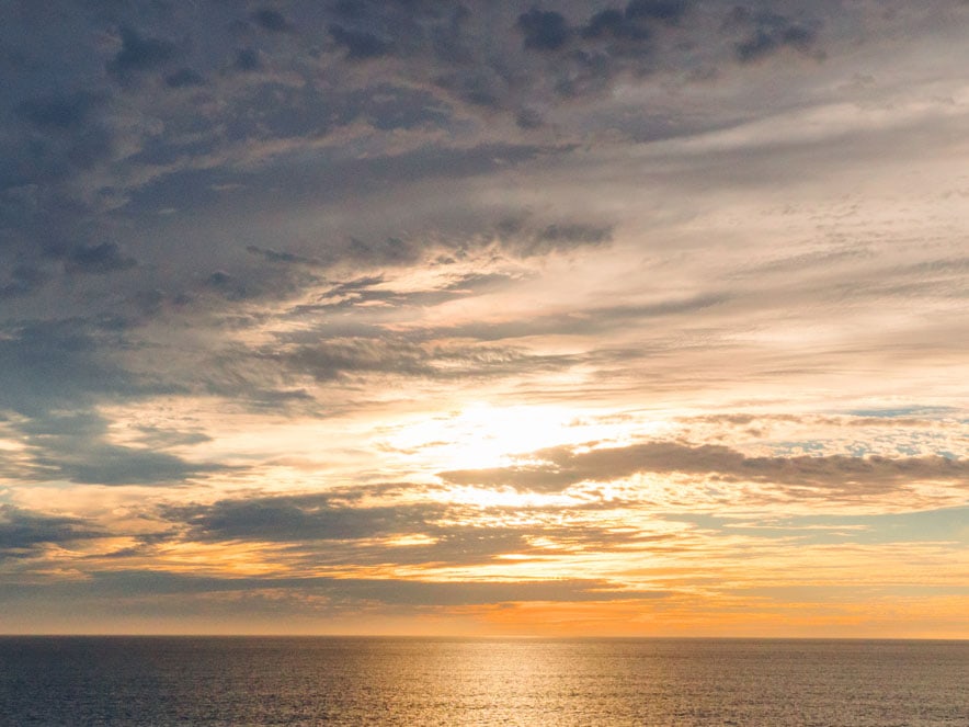 Image of the ocean at sunset in Sonoma County.