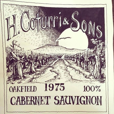 Coturri Winery label in Sonoma County, California