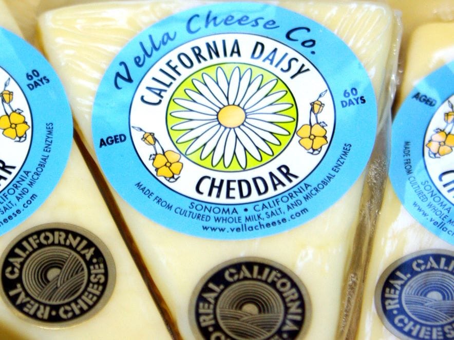picture of block of cheese from Vella Cheese
