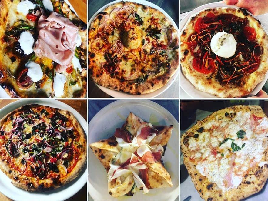 Pizza options at Diavola Pizzeria in Geyserville, California