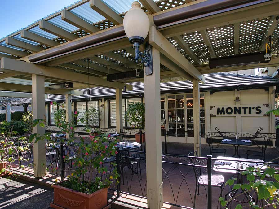 The patio at Monti's in Montgomery Village, Santa Rosa