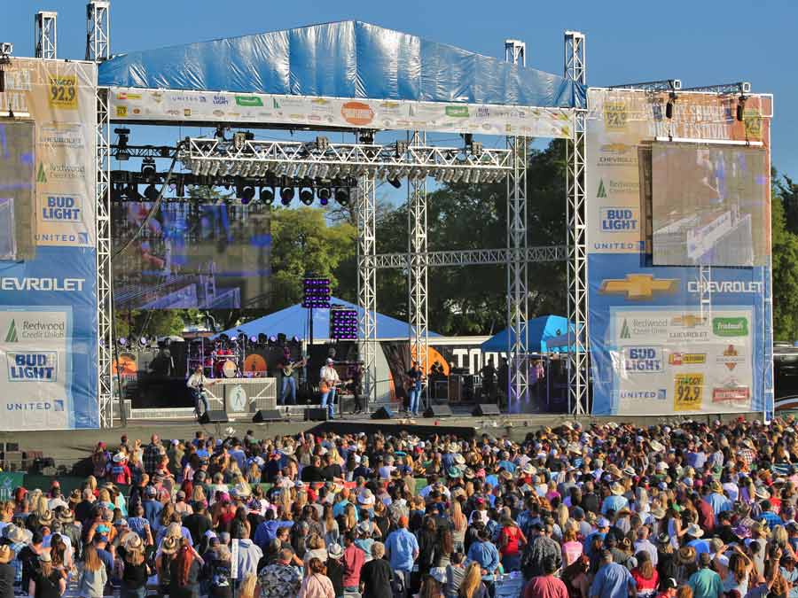 Fans gather at the main stage at the Country Summer Music Festival, Santa Rosa