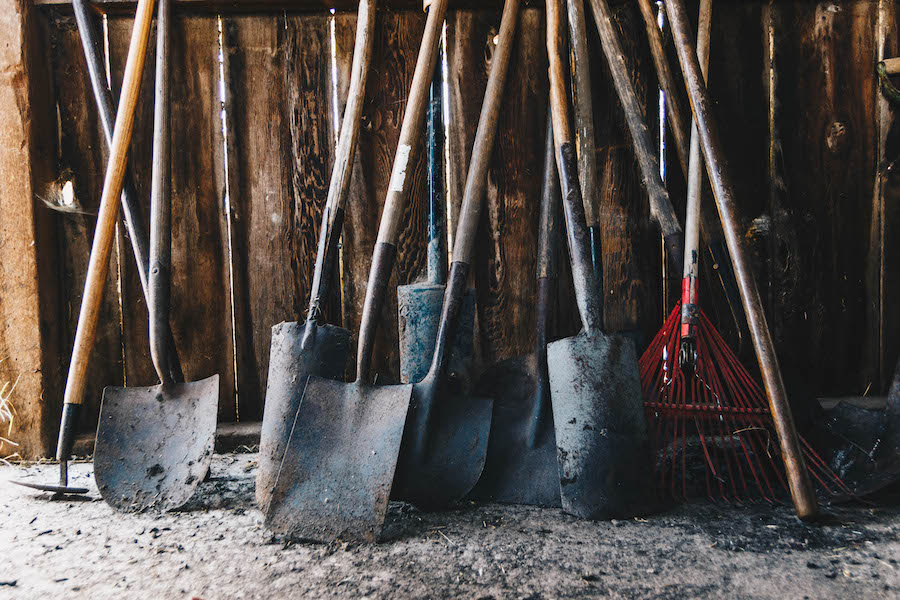 Ecological farming relies heavily on manual tools rather than mechanical ones