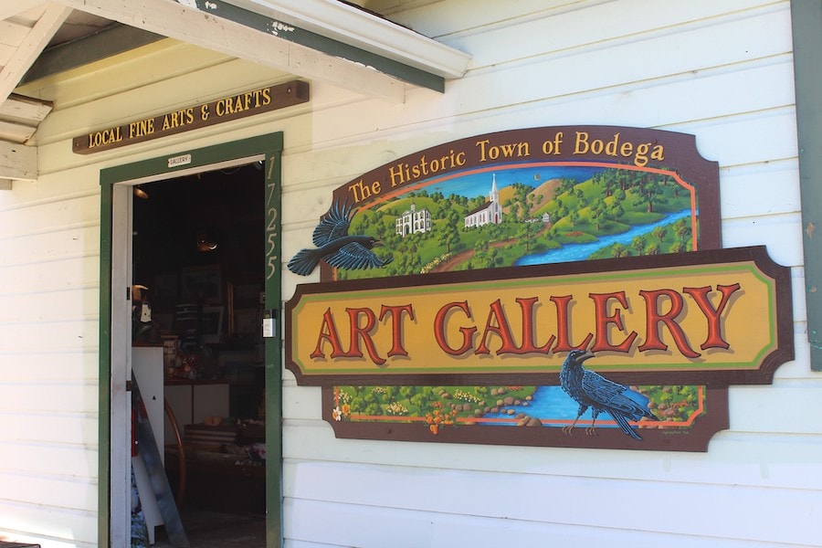 Sign for the Historic Town of Bodega Art Gallery