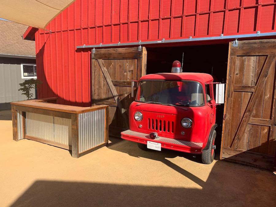 Fire truck at Hook & Ladder Winery on Santa Rosa's Olivet Lane