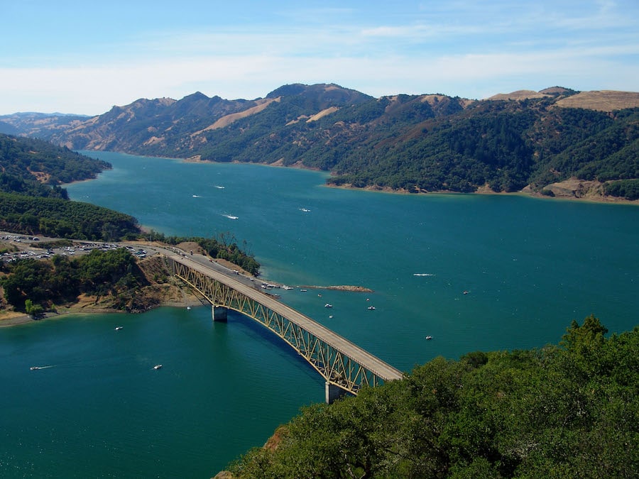 Aerial view of the Lake Sonoma Recreation Area