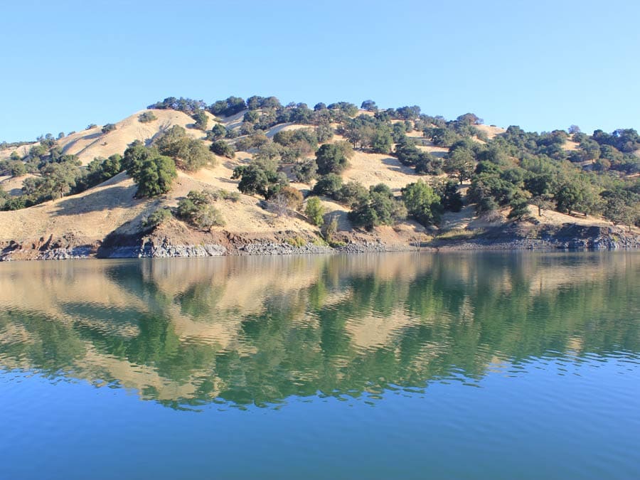 The beautiful water of Lake Sonoma in Sonoma County