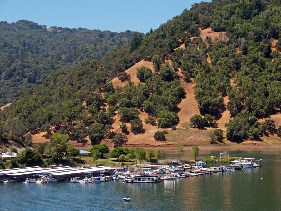 Boats in the marina at Lake Sonoma Recreation Area, Sonoma County