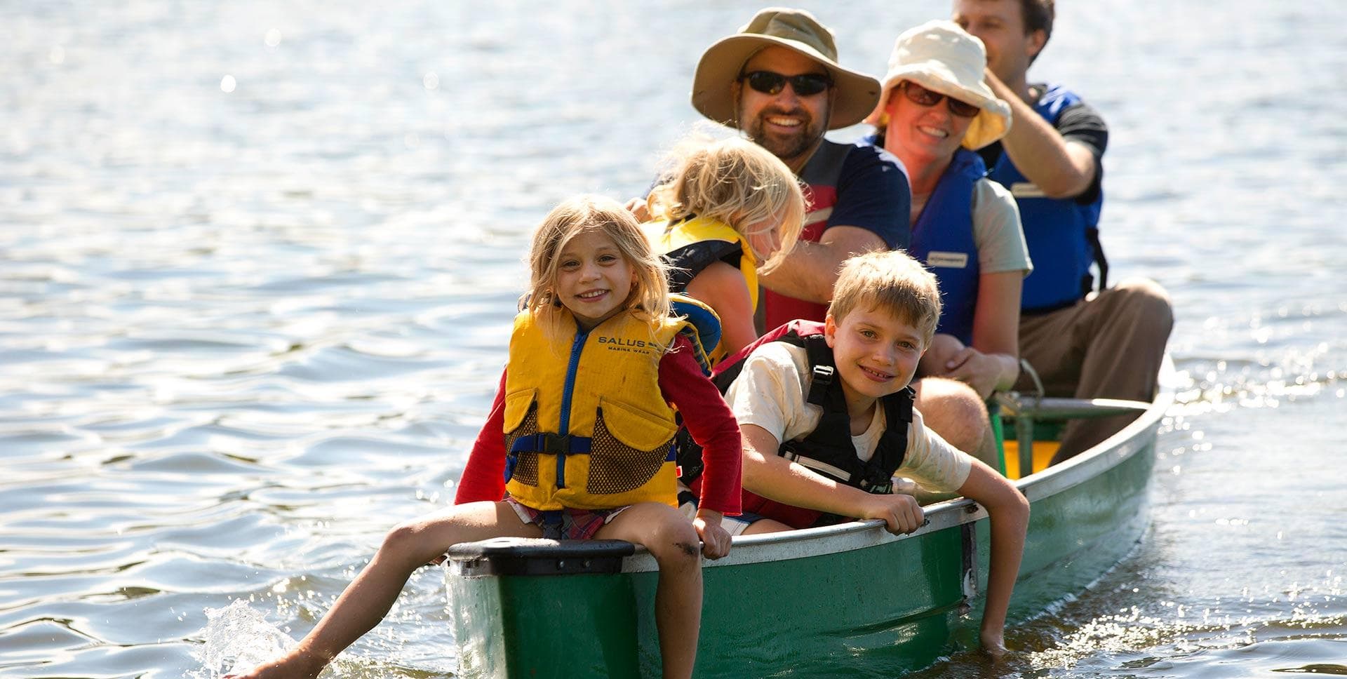 Family boating on Spring Lake in Santa Rosa