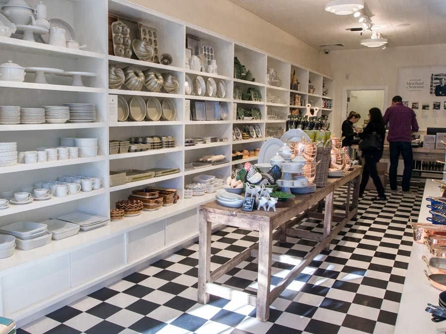 The interior of the store with many housewares on the shelves