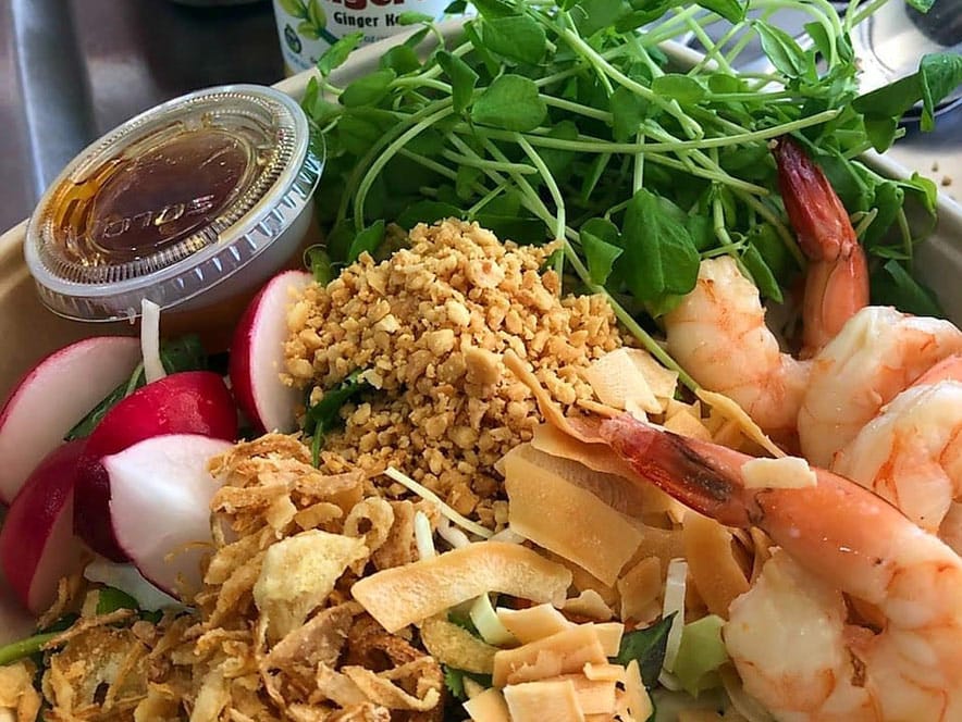 Shrimp salad from Jam's Joy in Sonoma County