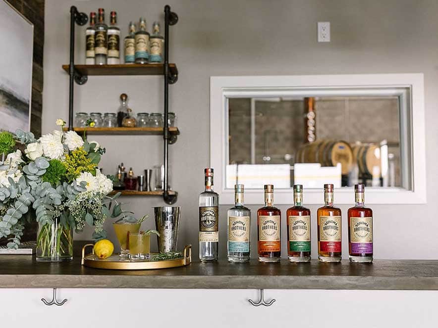 tasting bar and bottles