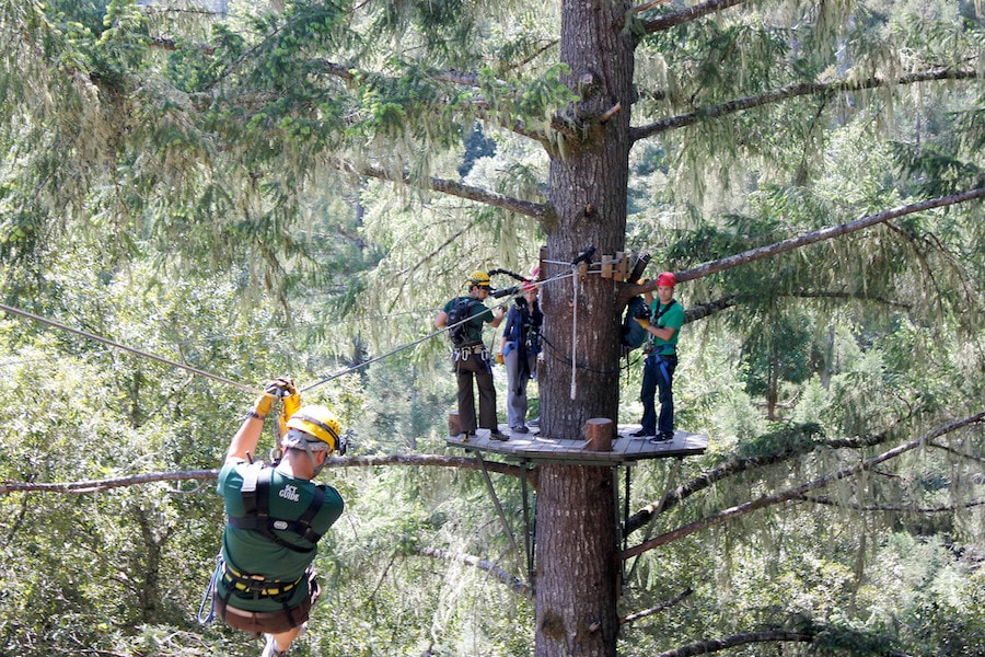 Zip lining with Sonoma Canopy Tours 