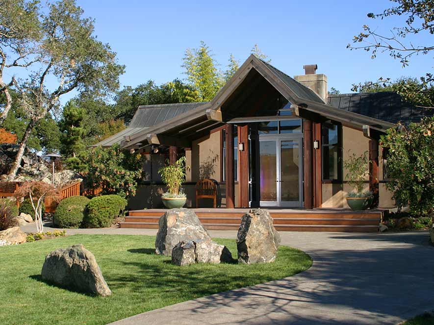 Arista Winery's tasting room is surrounded by Japanese style gardens.