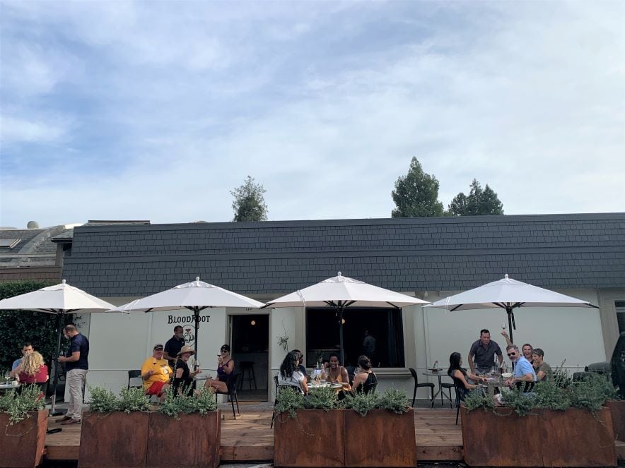 Picture of patio of Bloodroot Wines in Healdsburg