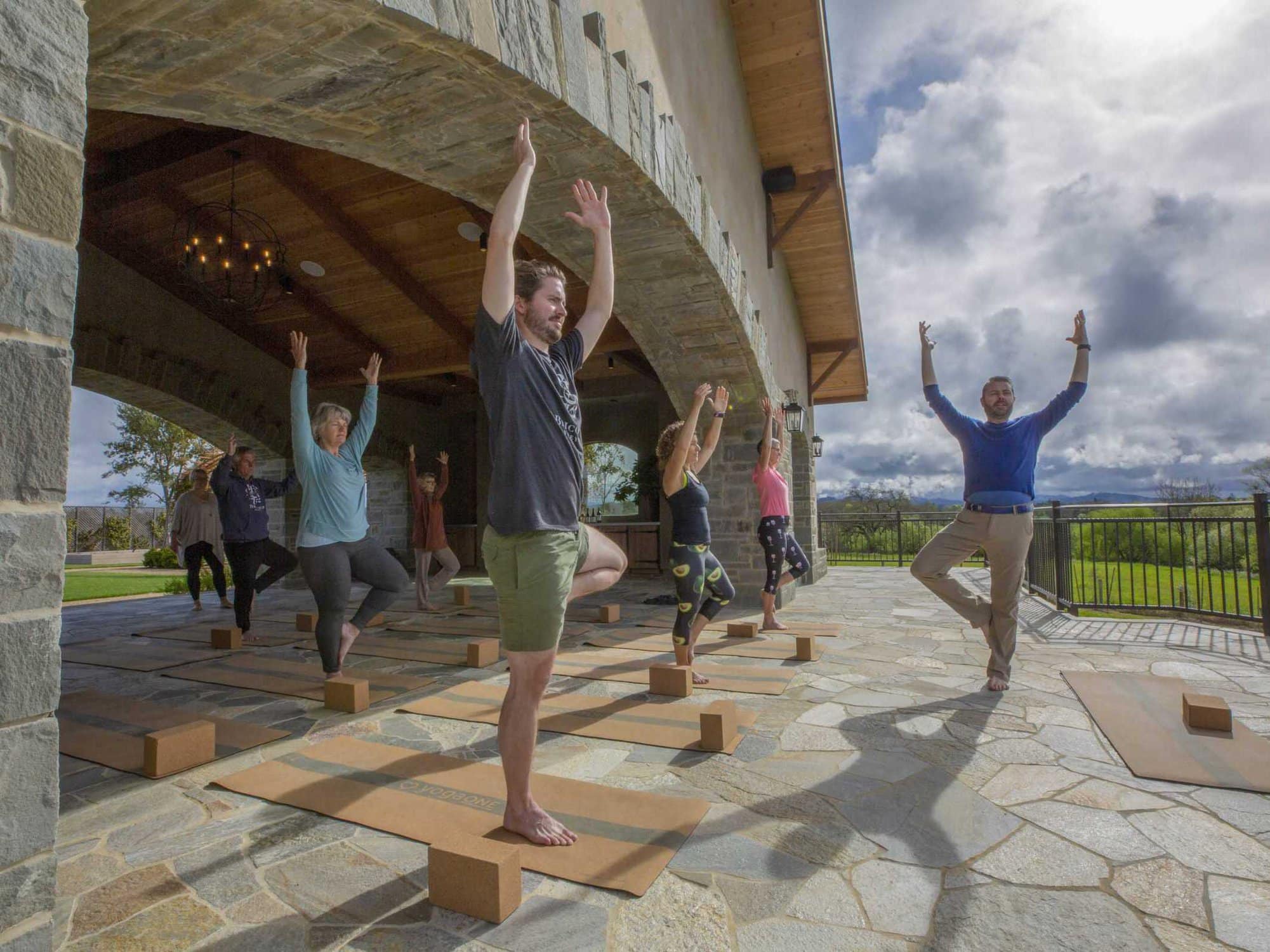 Bricoleur Vineyards Yoga Class, Windsor, CA