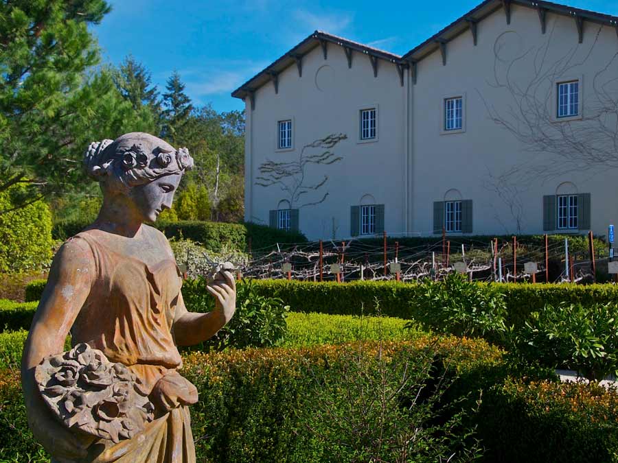 A fountain in from of Chateau St. Jean winery, Kenwood