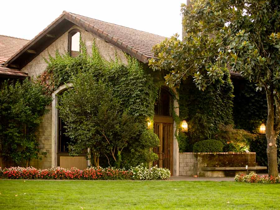 The exterior of the iconic Dry Creek Vineyard tasting room just outside of Healdsburg, Sonoma County