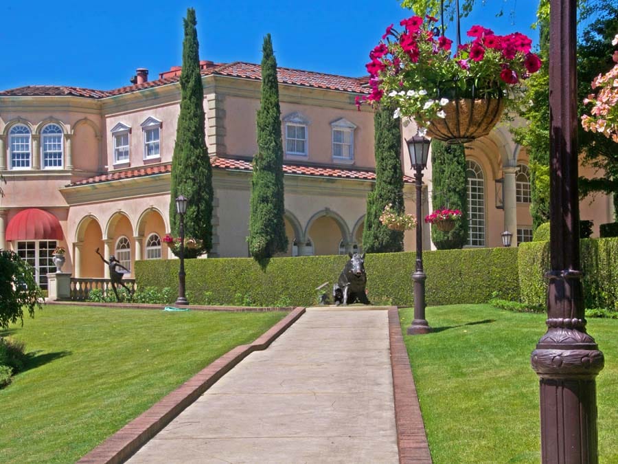 Ferrari-Carano Winery in Dry Creek Valley is surrounded by gardens