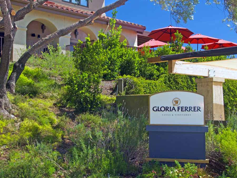 The entrance to the iconic Gloria Ferrer Caves & Vineyards, Sonoma