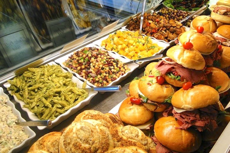 Food options at Korbel's on-site deli