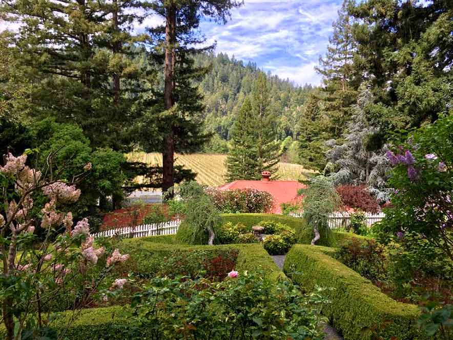 Stroll the gorgeous gardens with Mom at Korbel Winery