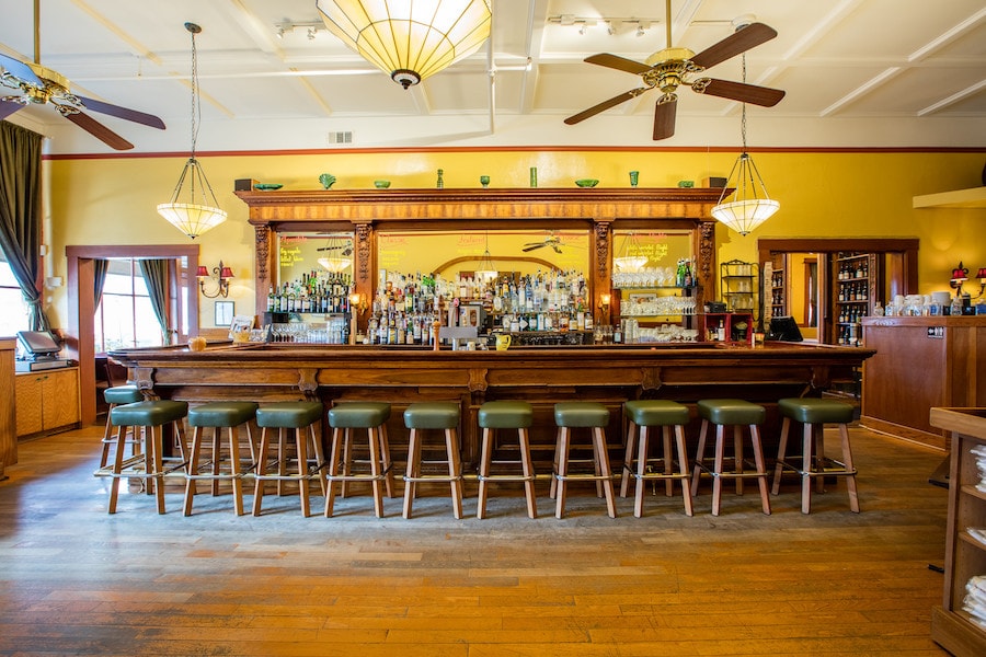 Bar area at the girl & the fig in Sonoma