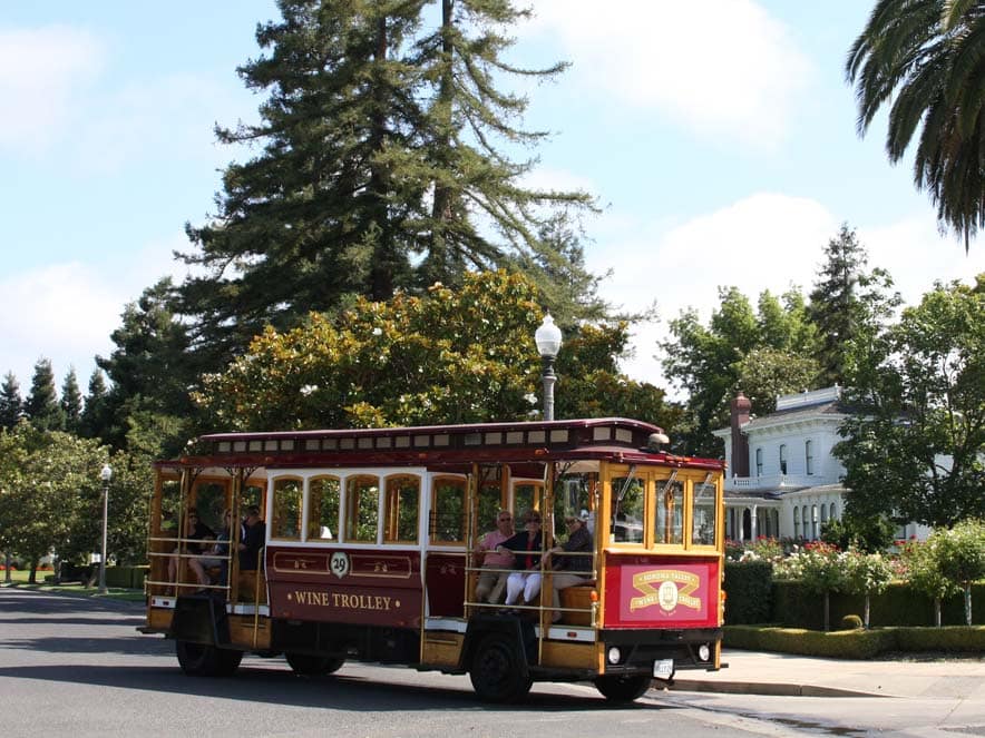 The Sonoma Valley Wine Trolley explores the streets of Sonoma