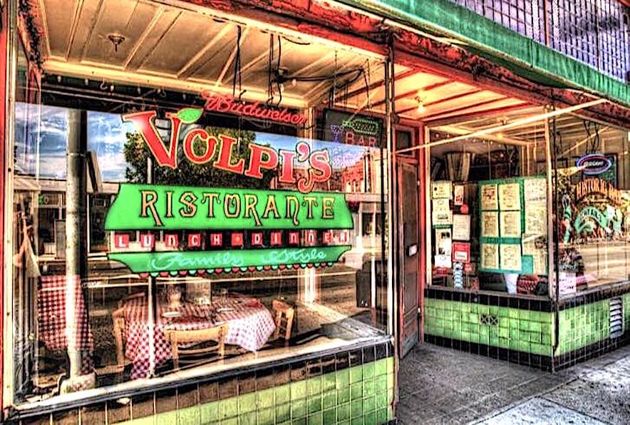 Exterior of Volpi's Ristorante & Bar in downtown Petaluma