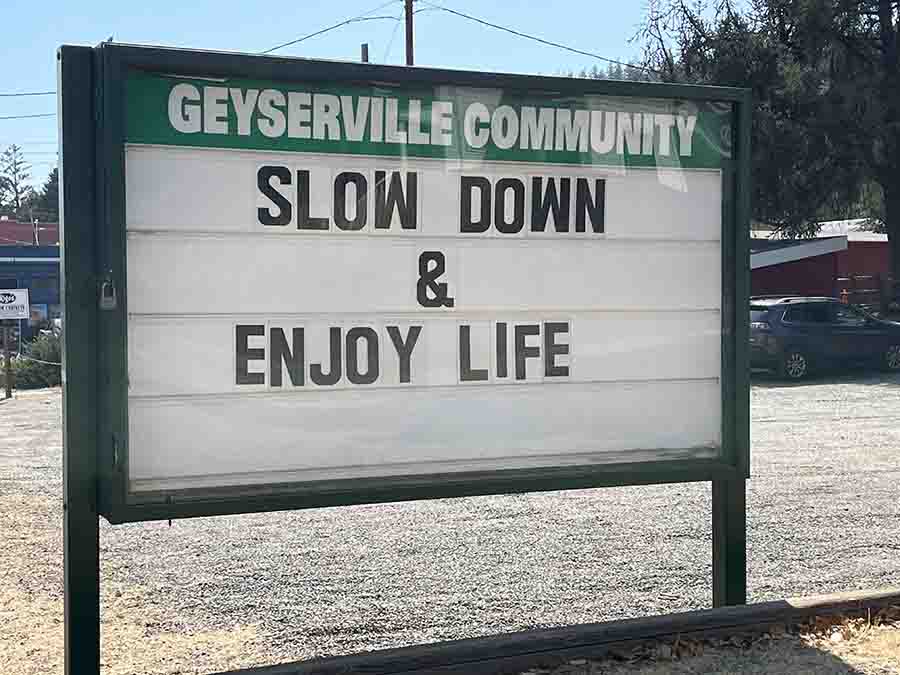 Greyville County Sign, Slow Down and Enjoy Life