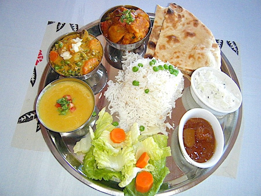 Thali meal at Everest Indian Restaurant in Petaluma, CA