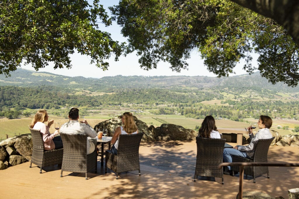 Kunde Winery guests tasting outside 