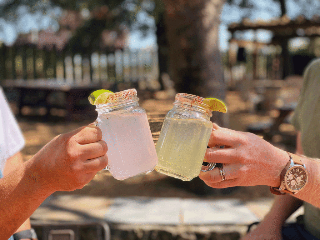 beverages in the winegarden at kivelstadt cellars in sonoma