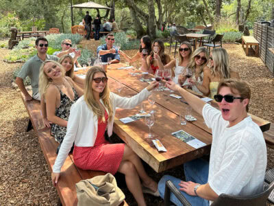 group wine tasting at bartholomew
