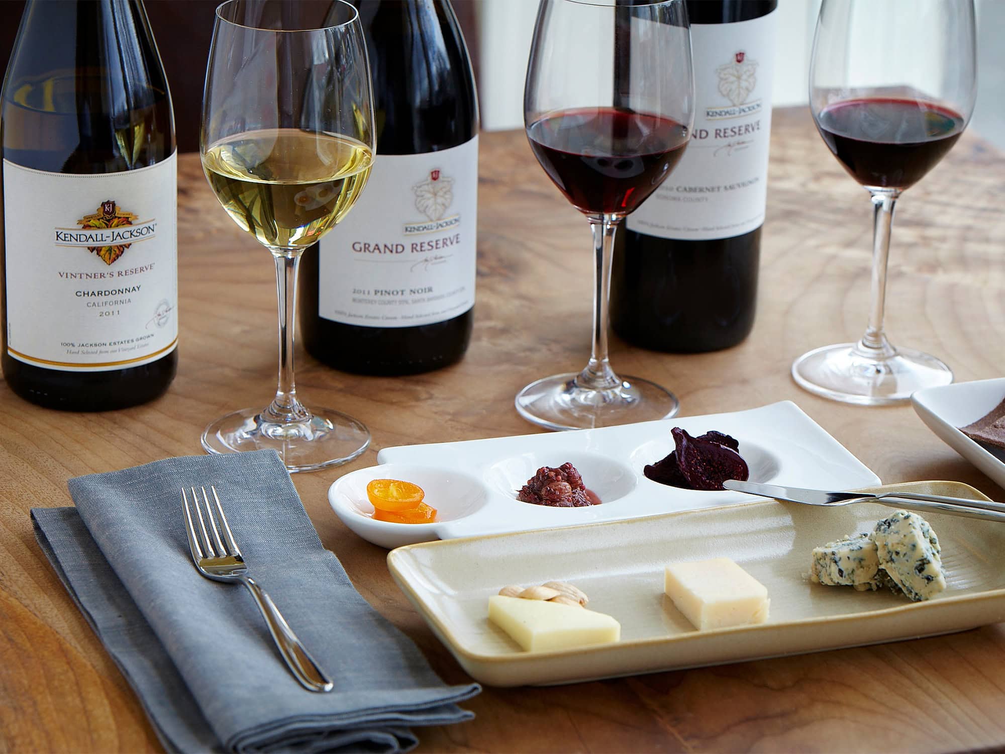 cheese and wine pariring at kendall jackson winery