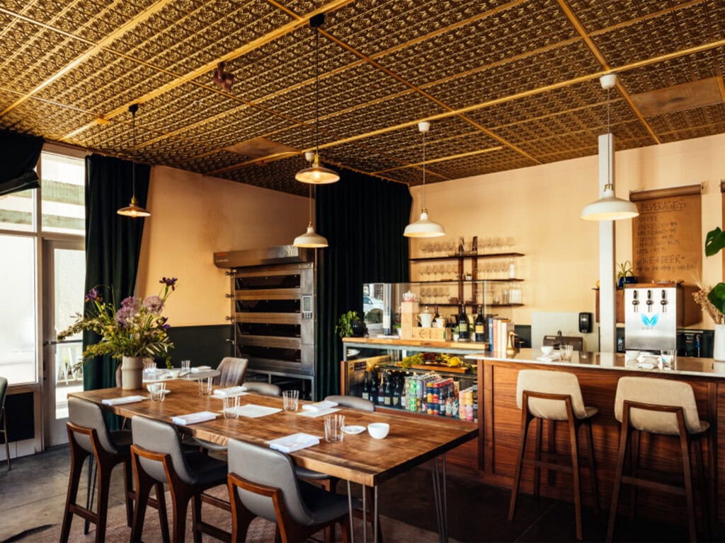 inside dining at Troubadour Bread & Bistro in healdsburg