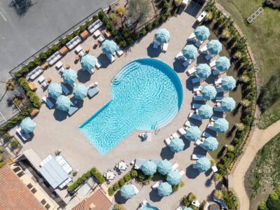 birds eye view of the pool at vinarosa resort and spa