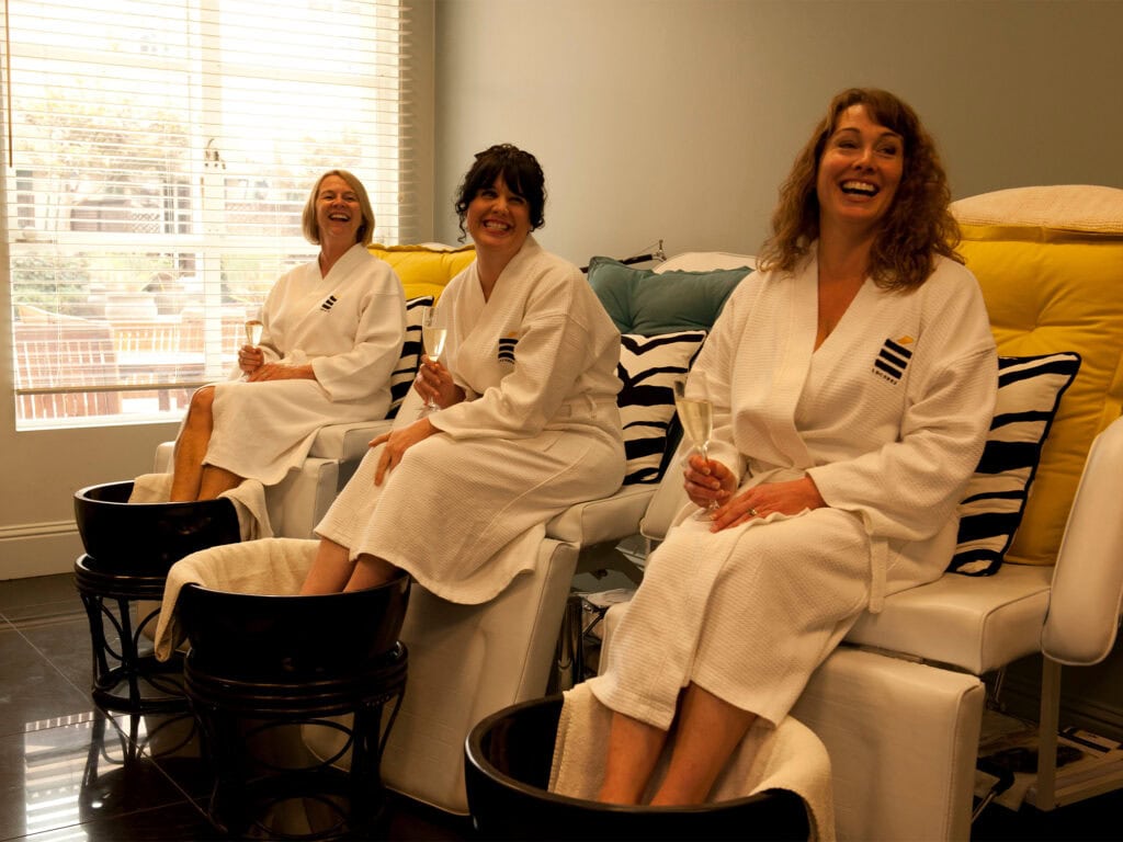 woman have a girls spa day at bliss organic day spa in sonoma county