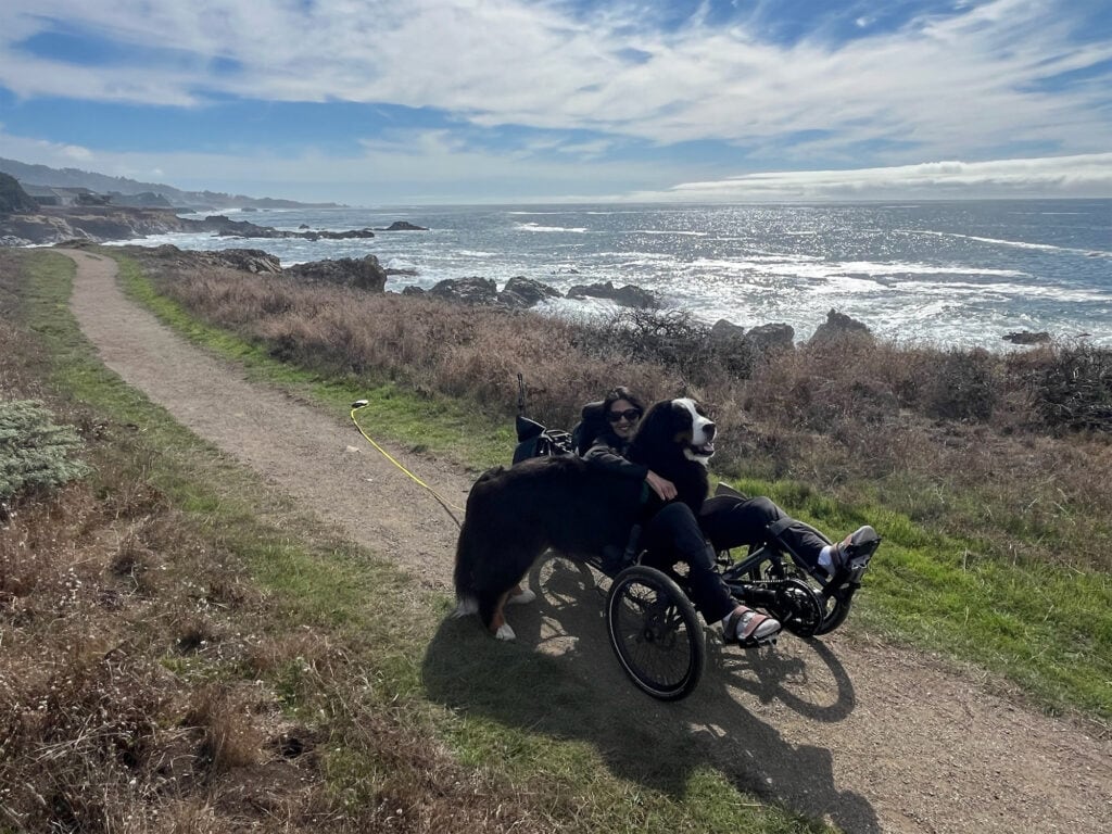 a traveler exploring the sonoma coast in a wheelchair