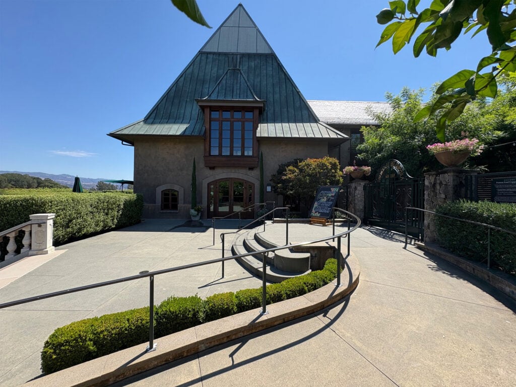 accessible entrance at francis ford coppola winery in sonoma county
